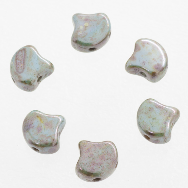 ギンコデュオビーズ|F0822|7.5mm|ジェット,チョーク,クリスタルAB